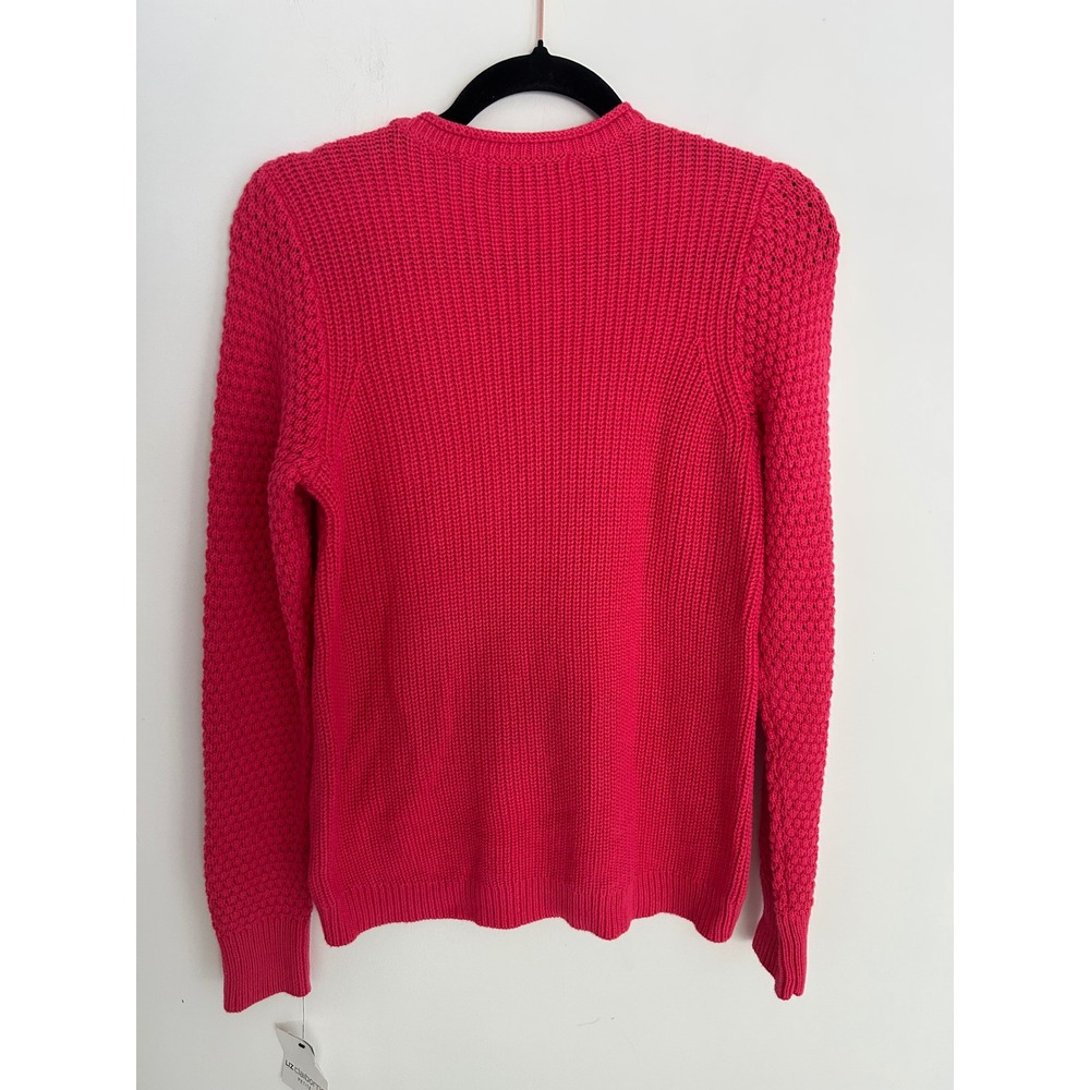 Liz Claiborne Petite NWT Pink Pointelle Knit Crew Neck Sweater New Size PM - Picture 8 of 8
